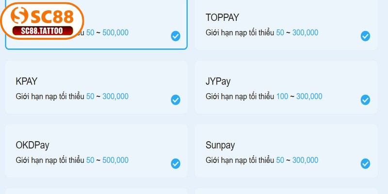 Hướng dẫn nạp tiền SC88 nhanh chóng nhất